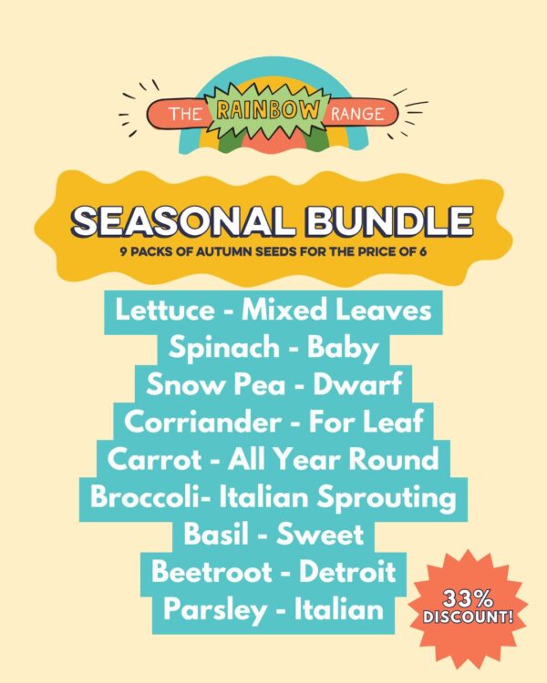 Autumn seed pack sale with 33% discount.