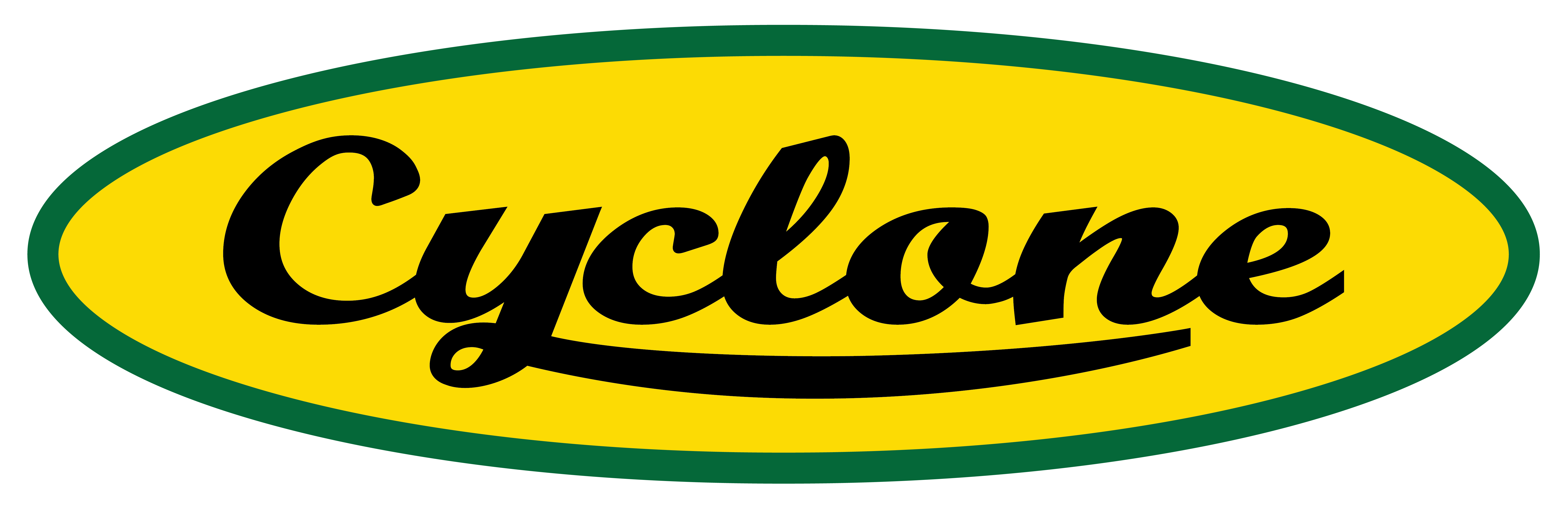 Cyclone brand logo with yellow background