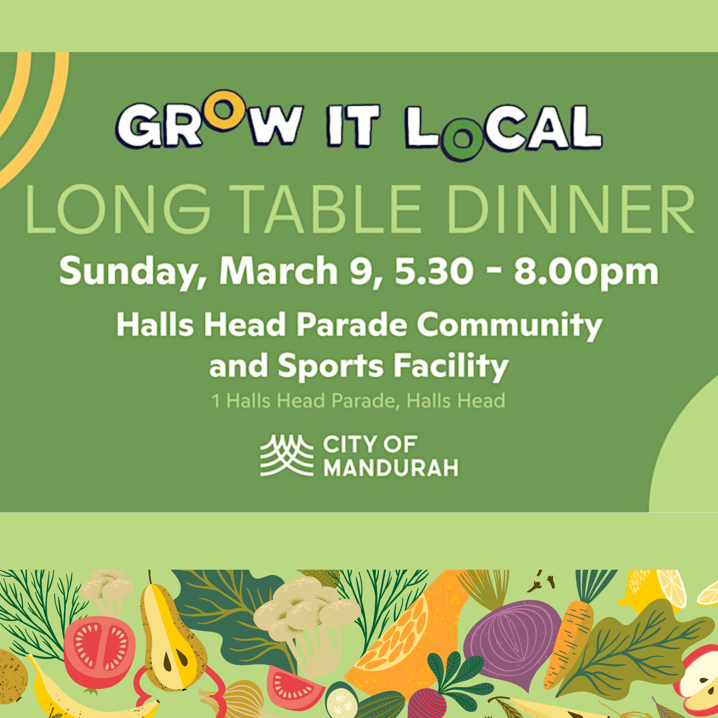 Grow It Local, Long Table Dinner event details.