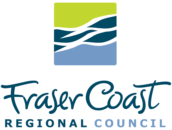 Fraser Coast Regional Council logo with wave design.